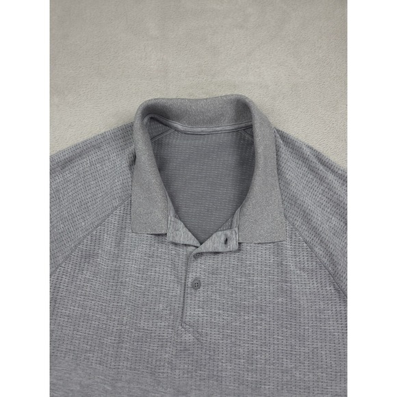 Lululemon Metal Vent Tech Polo Mens XL Short Sleeve Shirt Heathered Gray - Picture 5 of 8